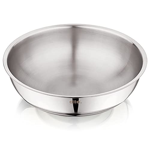 Allo Triply Stainless Steel Tasla|Ideal Tasla for Curry/Stir-Fry/Deep-Fry/DryVeg/Saut Induction Friendly, Heavy Base Kadhai Naturally Non-Stick | 10 Years Warranty 30cm, 5.5 litres - Image 1
