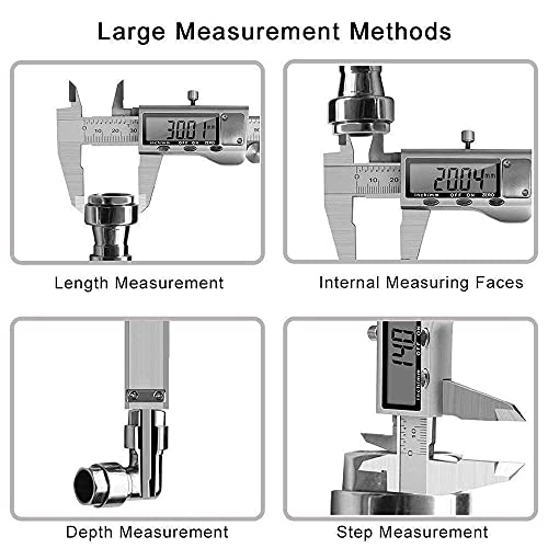 Louisware Digital Caliper, Caliper Measuring Tool with Stainless Steel, Electronic Micrometer Caliper with Large LCD Screen, Auto-Off Feature, Inch and Millimeter Conversion (6 Inch/150 mm) - Image 4