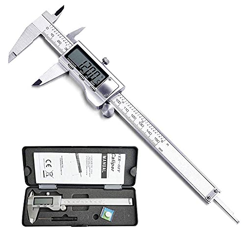 Louisware Digital Caliper, Caliper Measuring Tool with Stainless Steel, Electronic Micrometer Caliper with Large LCD Screen, Auto-Off Feature, Inch and Millimeter Conversion (6 Inch/150 mm) - Image 1