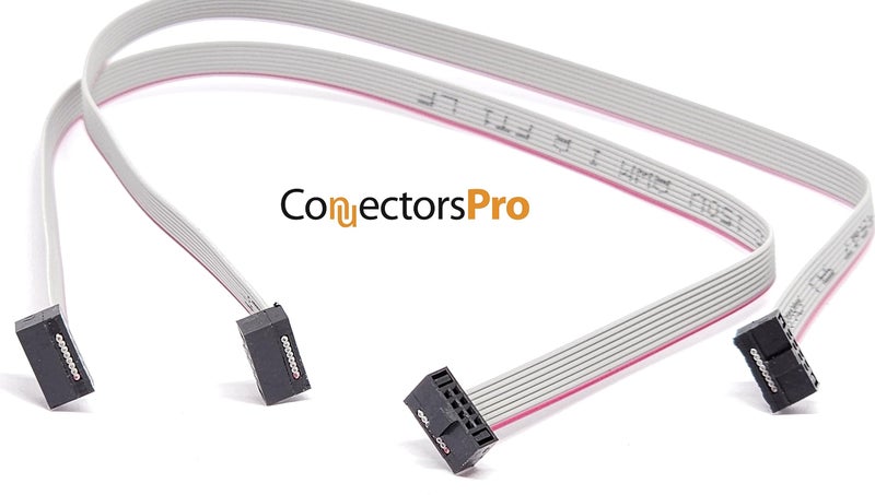Connectors Pro 2-Pack 25cm 10 Inches 1.27mm 0.05" 8P 2x4 F/F Mini Female to Female IDC Connector 0.635mm 0.25" Pitch 8 Conductors 8 Wires SWD Flat Ribbon Cable - Image 5