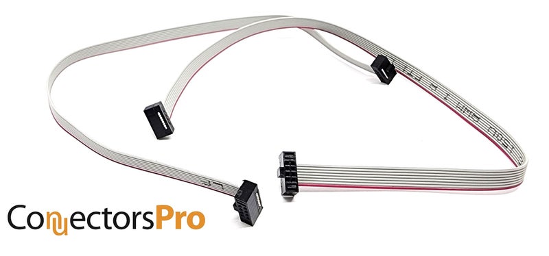 Connectors Pro 2-Pack 25cm 10 Inches 1.27mm 0.05" 8P 2x4 F/F Mini Female to Female IDC Connector 0.635mm 0.25" Pitch 8 Conductors 8 Wires SWD Flat Ribbon Cable - Image 3