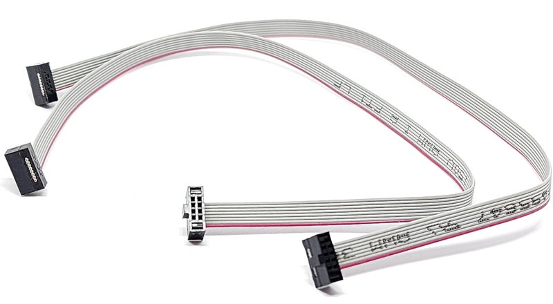 Connectors Pro 2-Pack 25cm 10 Inches 1.27mm 0.05" 8P 2x4 F/F Mini Female to Female IDC Connector 0.635mm 0.25" Pitch 8 Conductors 8 Wires SWD Flat Ribbon Cable - Image 1