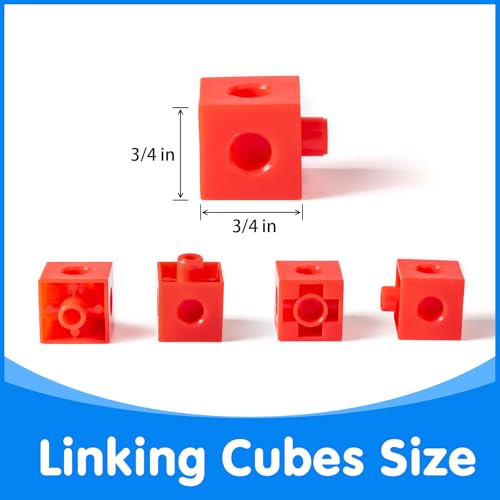Odoorgames 100 Pcs Math Linking Cubes with 384 Cartoon Stickers – Essential Counting Cubes for Kids Math Learning and Fun Activities - Image 2