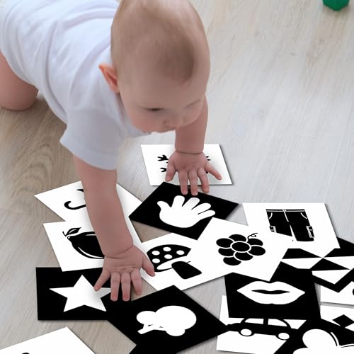 Lefan New Born Baby Essentials: High Contrast Black and White Vision Flash Cards 18 Cards, 36 Pages, Ideal Toys for 6 to 12 Months, for 12-36 Month (Baby Vision Cards 0-3) - Image 5