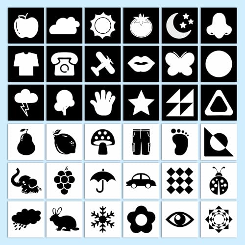 Lefan New Born Baby Essentials: High Contrast Black and White Vision Flash Cards 18 Cards, 36 Pages, Ideal Toys for 6 to 12 Months, for 12-36 Month (Baby Vision Cards 0-3) - Image 3
