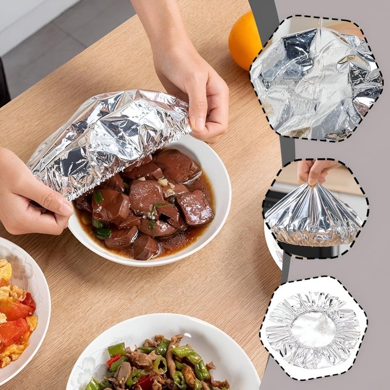 Reusable Cover - Insulated Aluminum Foil Food Wrap for Keeping Freshness in Your Kitchen (10 قطع) - Image 2