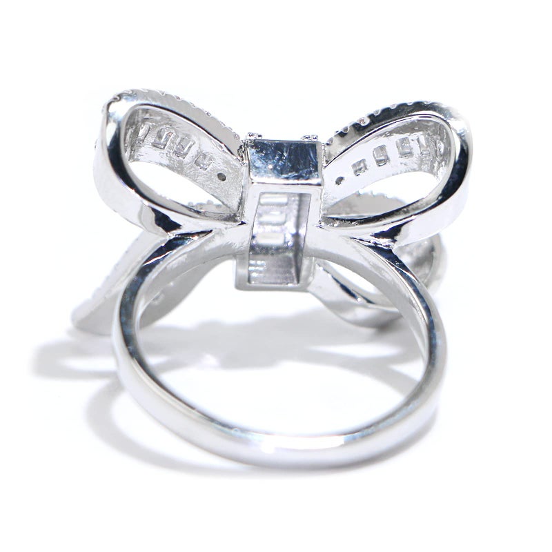 RKKOJJO 925 Sterling Silver Shiny Full Diamond Gemstone Ring Cubic Zirconia Rings CZ Diamond Butterfly Ring Eternity Engagement Wedding Band Ring for Women (US Code 8) - Image 4