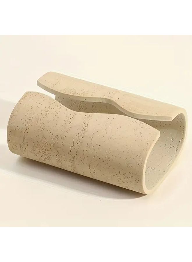 حامل علبة المناديل المصنوع من الراتنج الأبيض البسيط للمنزل، الحمام، غرفة النوم، غرفة المعيشة، ومكتب الديكور - Image 5