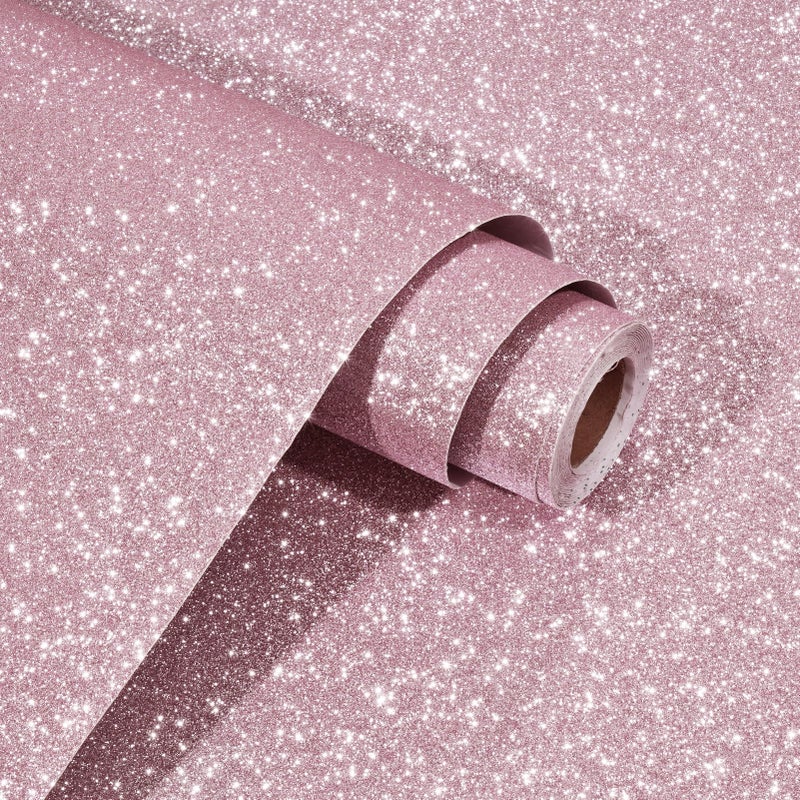 WESTICK Sparkle Glitter Wallpaper for Bedroom Walls 394 x 158 in Glitter Contact Paper Removable Wallpaper Peel and Stick Self Adhesive Sparkling Wall Paper for Living Room Wall Girls Vanity Drawers