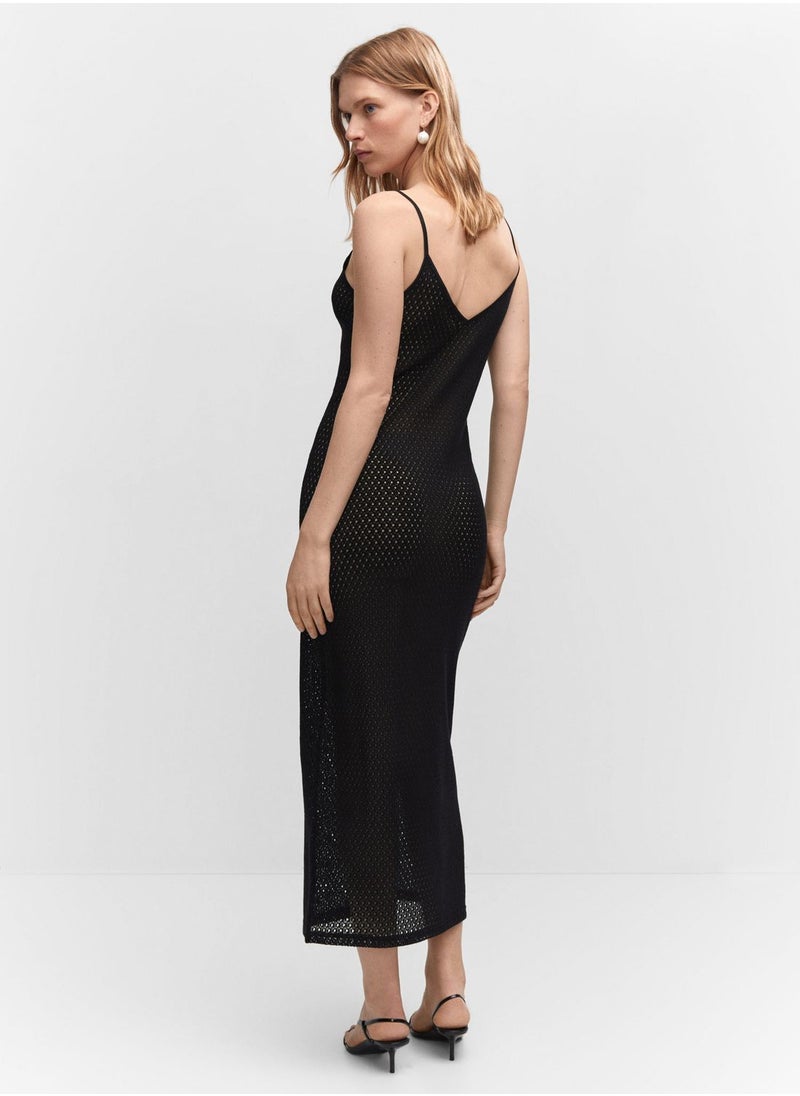MANGO - Strappy Openwork Detail Dress - Image 1