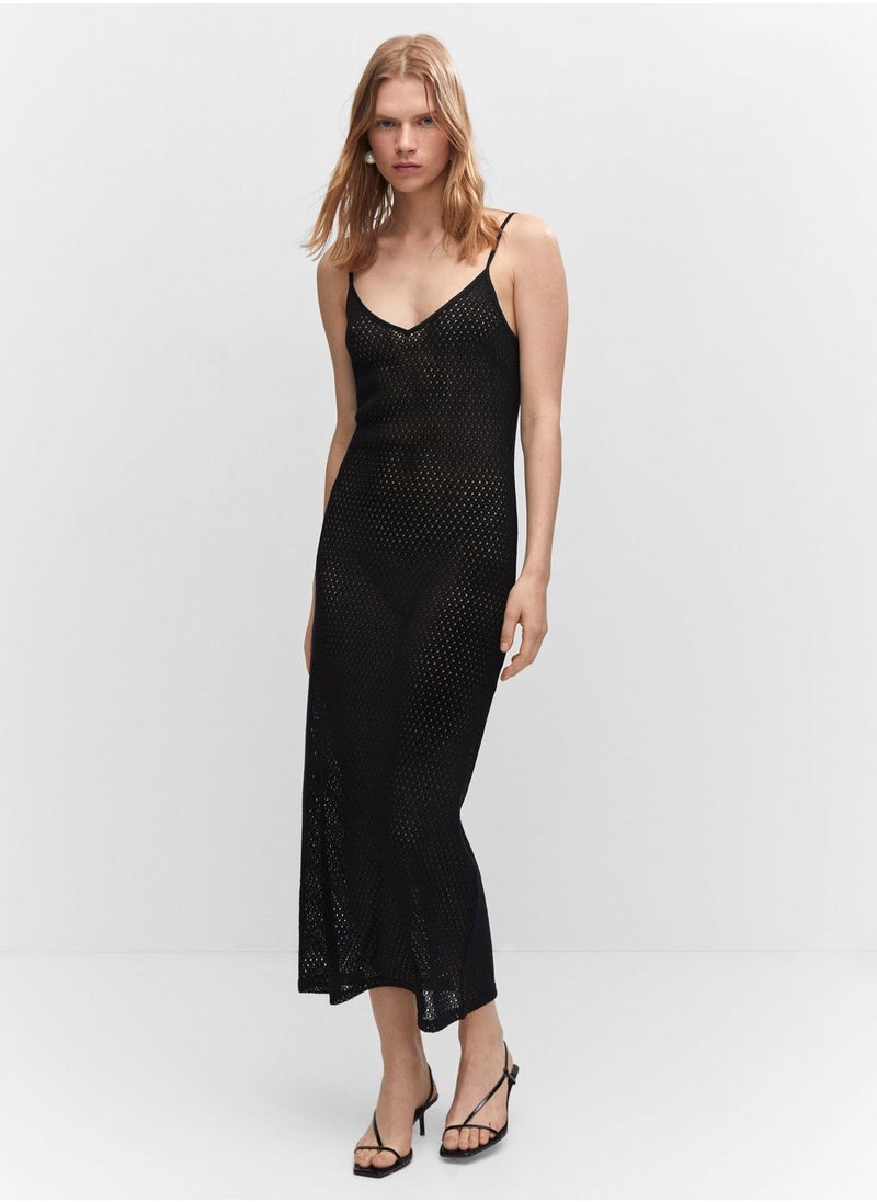 MANGO - Strappy Openwork Detail Dress - Image 1