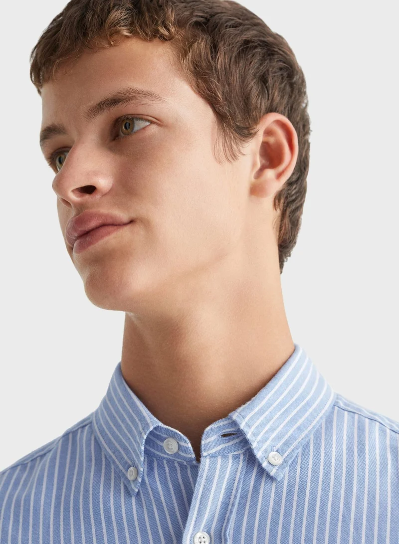 MANGO Youth Stripe Regular Fit Shirt