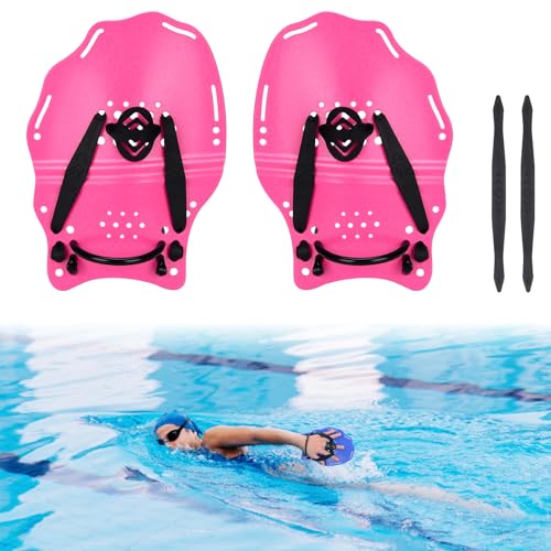 Hikeen Swim Paddle Hand for Adult and Junior, Swim Training Hand Paddles with Adjustable Straps, Swimming Hand Paddles for Training - Image 1