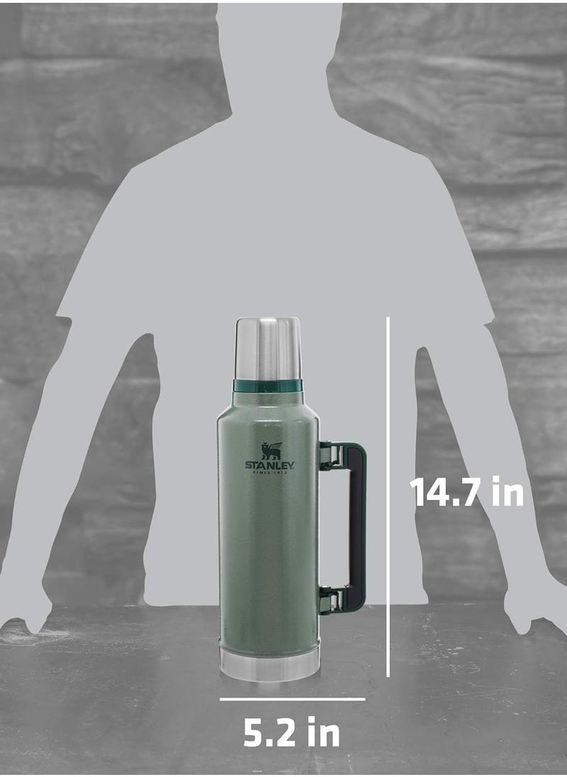 Stanley - Legendary Classic Vacuum Insulated Bottle 1.9L - Leakproof, Durable. Stainless Steel Thermos with Lid and Cup, Keeps Beverages Hot or Cold for Extended Periods | Perfect for Camping, Hiking, Everyday Use - Green - Image 1