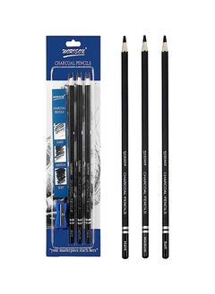 Worison Artist Charcoal Pencils Set - 3 Pieces Soft Medium And Hard Drawing Pencils For Sketching  - Image 1