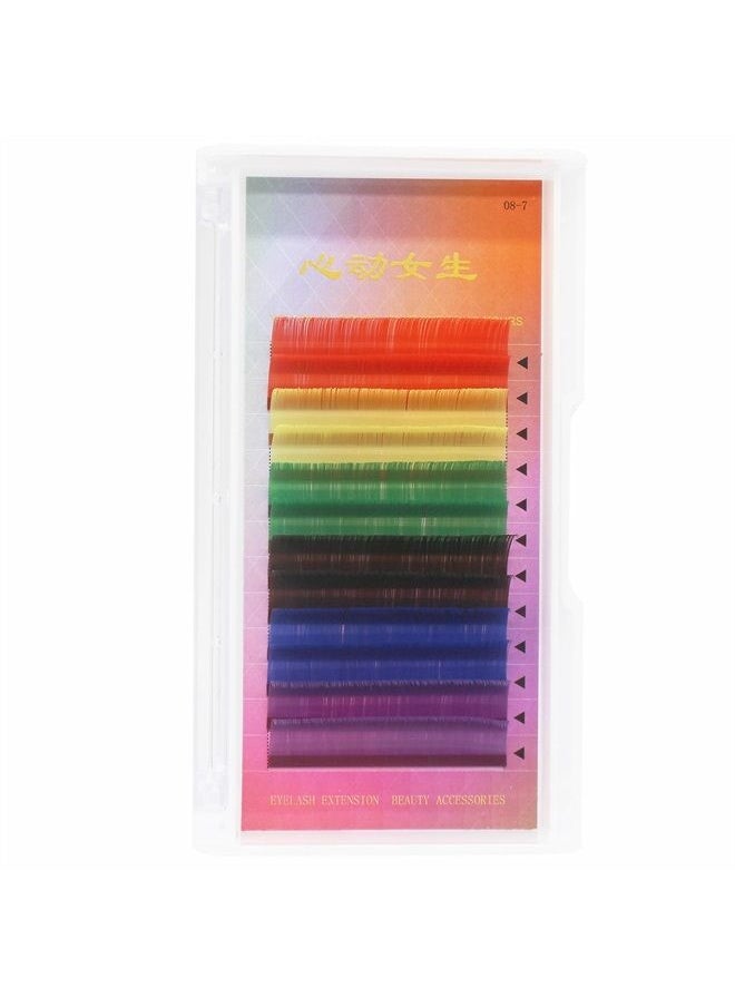 Vayator Color Lashes Thickness 0.15 D Curl Purple Blue Brown Green Red Yellow Eyelash Extensions Individual Colored Eyelashes False Mink Eyelashes (15mm)  - Image 5