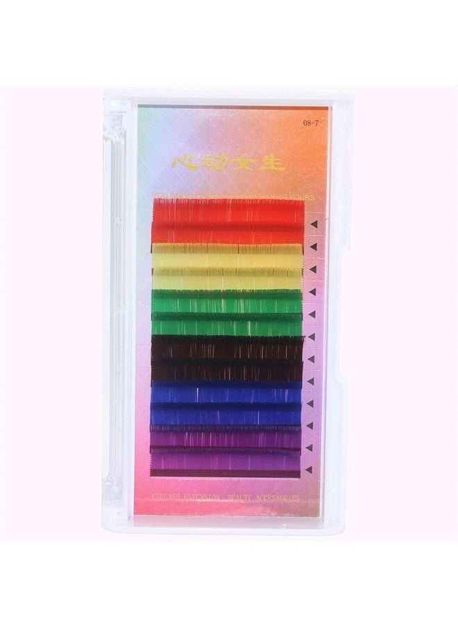 Vayator Color Lashes Thickness 0.15 D Curl Purple Blue Brown Green Red Yellow Eyelash Extensions Individual Colored Eyelashes False Mink Eyelashes (15mm)  - Image 4
