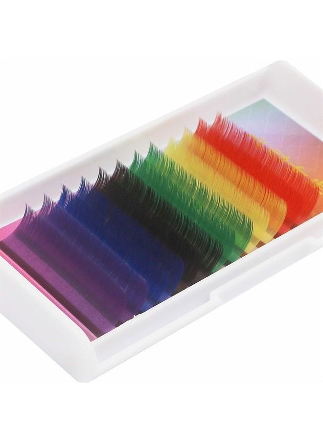Vayator Color Lashes Thickness 0.15 D Curl Purple Blue Brown Green Red Yellow Eyelash Extensions Individual Colored Eyelashes False Mink Eyelashes (15mm)  - Image 1