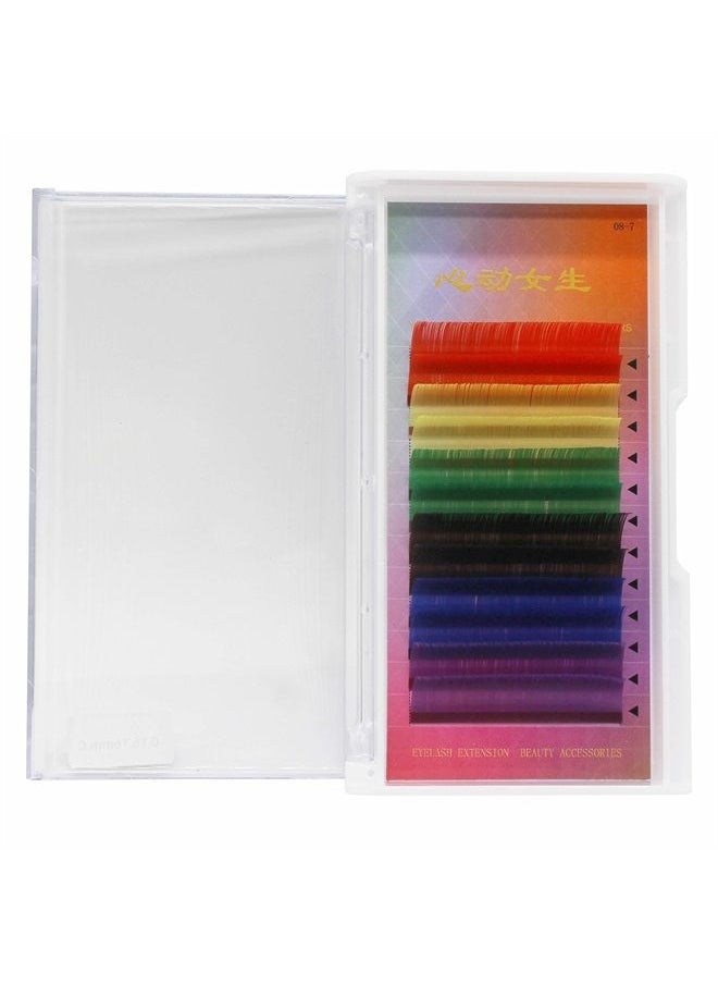 Vayator - Color Lashes Thickness 0.15 D Curl Purple Blue Brown Green Red Yellow Eyelash Extensions Individual Colored Eyelashes False Mink Eyelashes (15mm) - Image 1