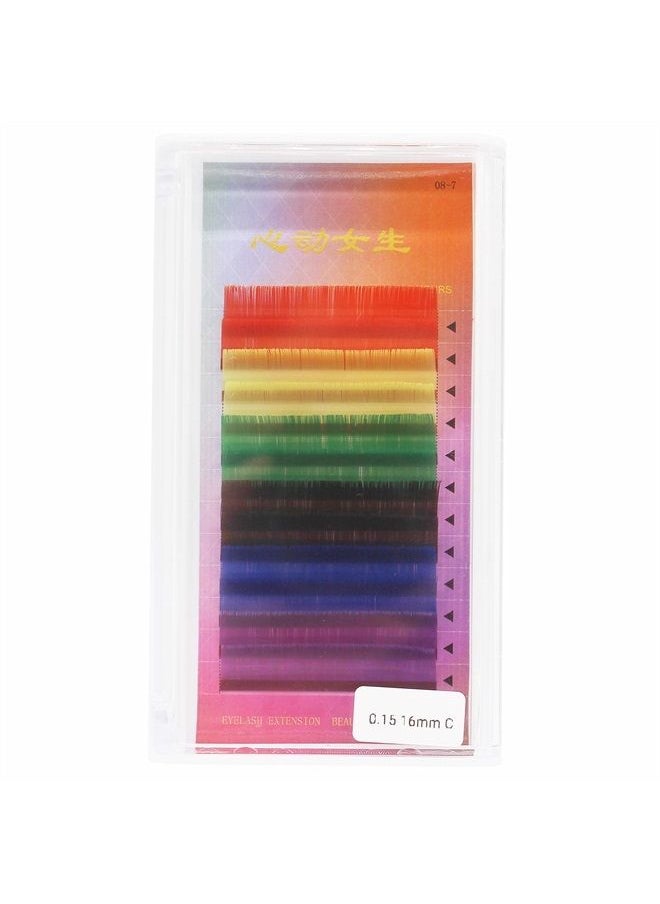 Vayator - Color Lashes Thickness 0.15 D Curl Purple Blue Brown Green Red Yellow Eyelash Extensions Individual Colored Eyelashes False Mink Eyelashes (15mm) - Image 1