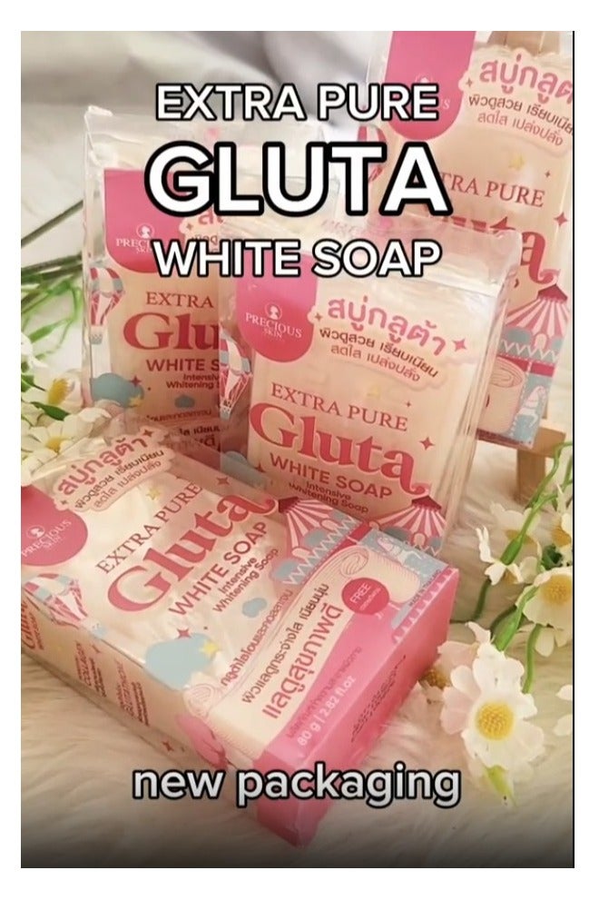 بريشيس سكين بريسيوس سكين قطعتين صابون جلوتا اكسترا بيور لتفتيح الوجه و الجسم 80*2جرام - Image 5