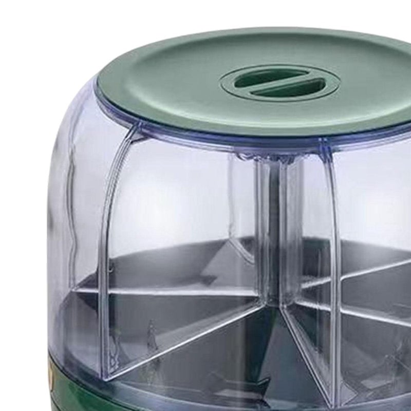 Matiko Rice Dispenser Rotating Dry Food Dispenser PP Plastic Kitchen Grain Storage Container with 6 Compartments Holder for Rice and Beans Round Big GREEN Rice Dispenser  - Image 5
