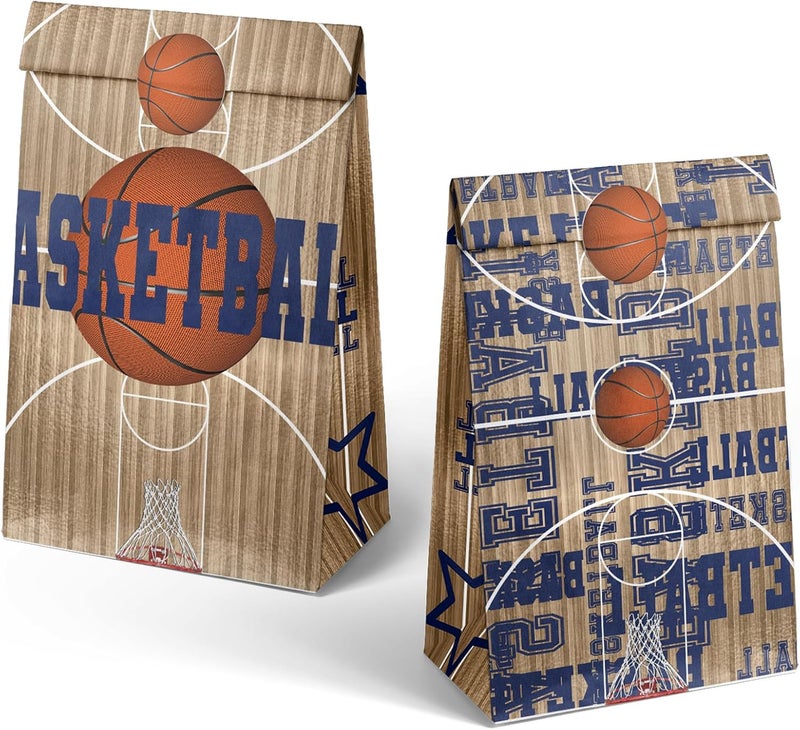 Outego Basketball Party Favor Bags – 24 Pcs Basketball Gift Bags with 5 Designs, Paper Goodie Bags for Sports Theme Birthday Party Decorations and Supplies - Image 2