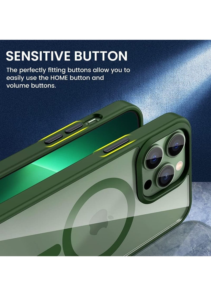 ten.tech Transparent magnetic protection case compatible with MagSafe for iPhone 11 Pro Max English mobile phone, anti-shocks and scratches (dark green) Silicone back cover by Ten Tech  - Image 5