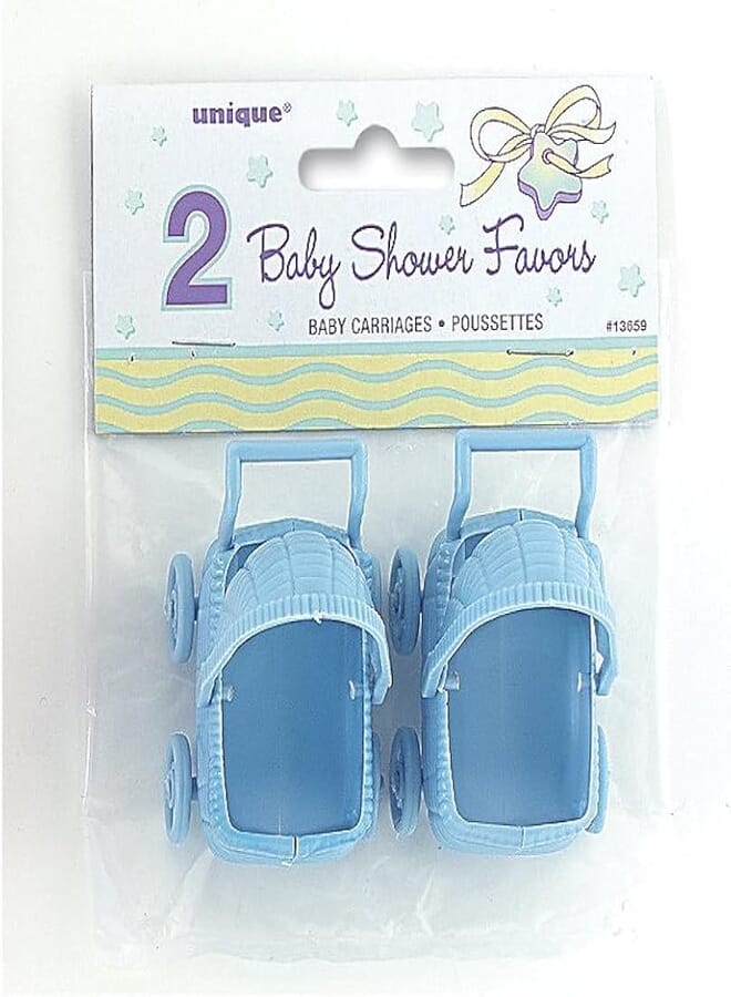 Unique Baby Carriages, Blue Set of 2, 3"