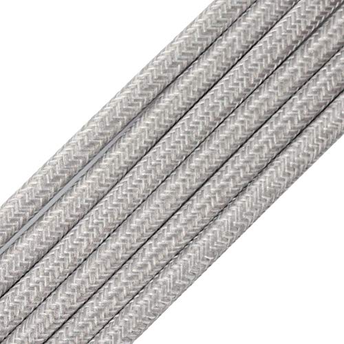 328ft Fabric Cloth Covered Round WirePRUNLLA Vintage 182 Industrial Electrical Lamp Cord 18Gauge Antique Style for Retro Lamp DIY Projects Grey and White