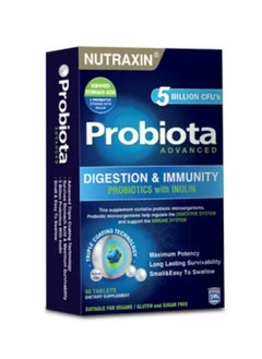Nutraxin Probiota Advanced 5 Billion Probiotics with Inulin for Digestion and Immunity  60 Tablets