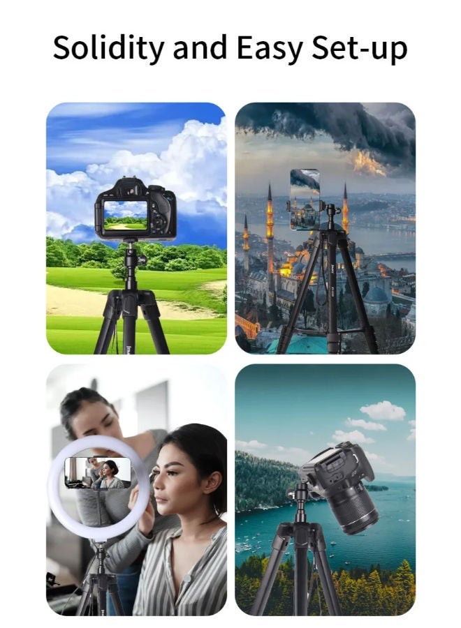 Jmary Aluminum Extendable Tripod Stand With Phone Holder Compatible for all Cameras Cell Phones Projector Webcam Spotting Scopes portable Tripod for Photography and Video Recording (KP-2208) - Image 5