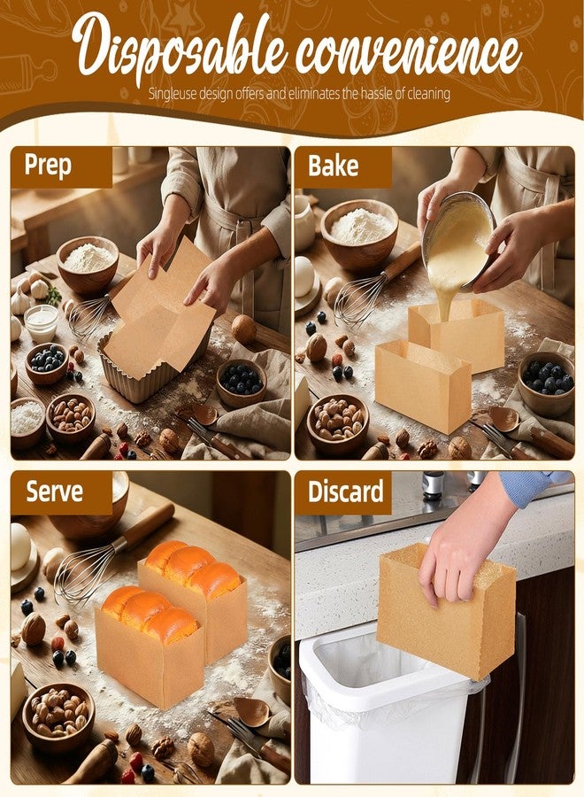 YARNOW 100 Pcs Loaf Pan Liners Parchment Paper, Nonstick Disposable Baking Inserts for 9x5 Pan, Unbleached Bread Mold Sheets for Cake Meatloaf Pastry, Greaseproof Light Brown - Image 4