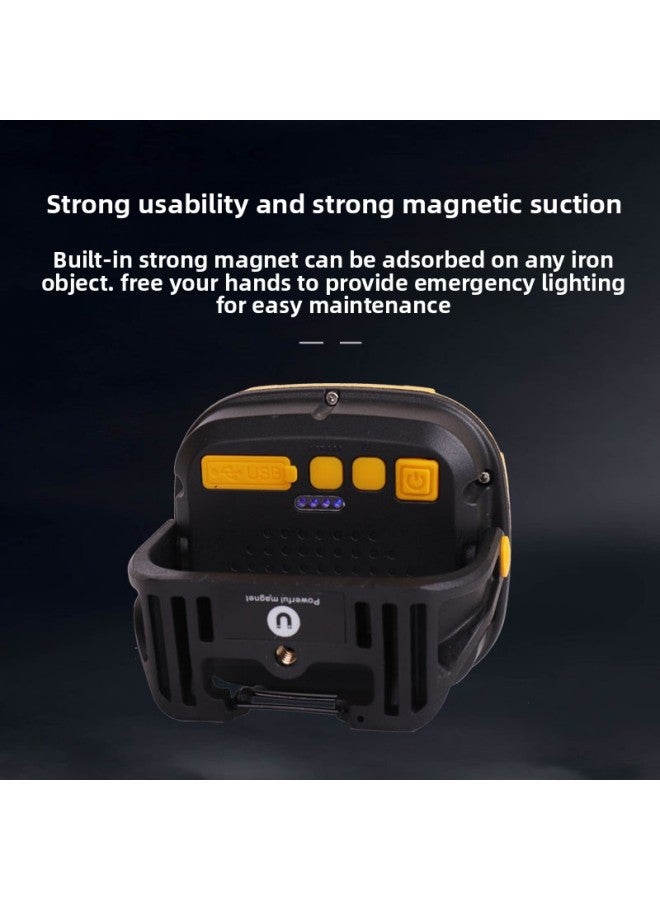 COB Work Lamp Multi-functional Strong Magnetic Inspection Lamp Outdoor Camping Emergency Portable Rechargeable Waterproof Projection Lamp-Color:W894-3 (built-in Lithium Battery Hook) Blue  - Image 5