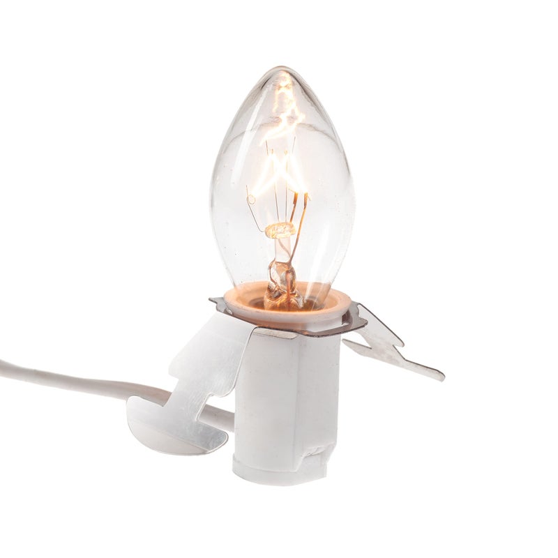 Creative Hobbies Single Light Replacement Clip in Lamp Cord for Christmas Village House Includes Clear Incandescent Light Bulb - Image 2