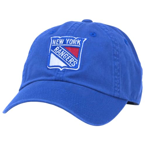 AMERICAN NEEDLE Blue Line Officially Licensed NHL Team Adjustable Buckle Strap Dad Hat - Image 1