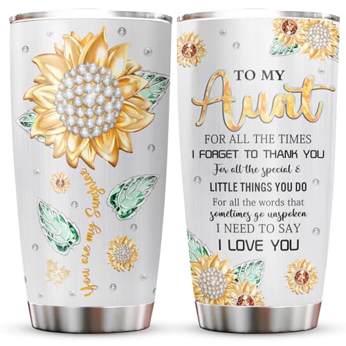 Muilzon Aunt Gifts Tumblers 20oz  Best Aunt Ever Gifts for Birthday Christmas Mothers Day Coffee Mug  Auntie Gift from NieceNephew  Unique Gift Ideas for Auntie Cup