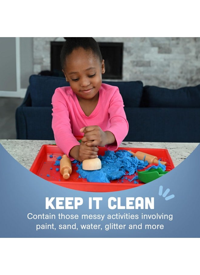 Constructive Playthings Constructive Playthings Messy Trays for Paint, Water and Sand Toys, Classroom Supplies, Toddler Toys for Creative Play, Set of 4 Trays, Ages 3 Years and Older  - Image 3