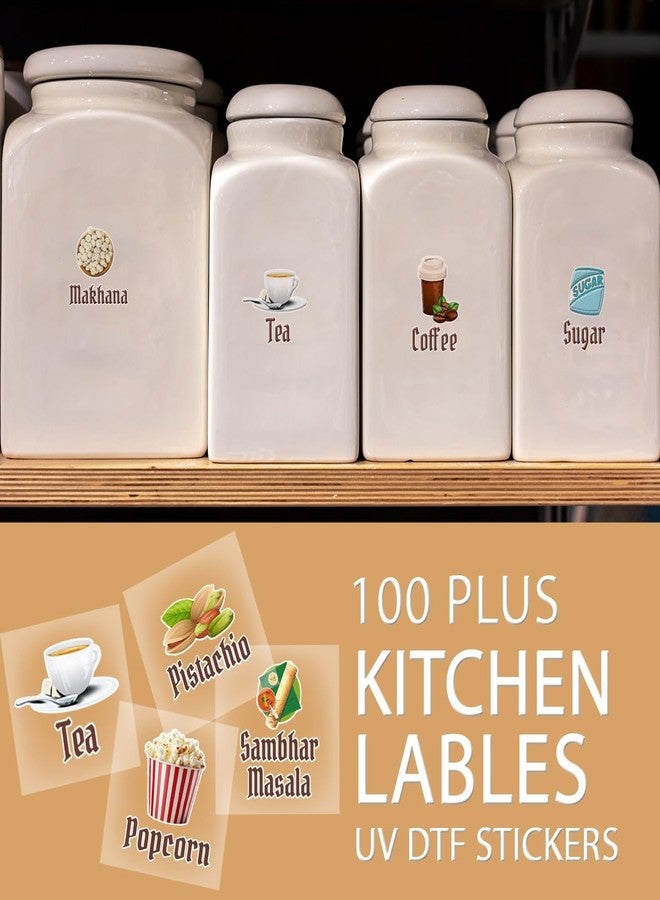 SWETVIBES Permanent Kitchen Labels Stickers for Jars Waterproof Scratch-Proof UV DTF Decals in Hindi & English Grocery Pantry Labels for Spices Condiments Pulses & Containers (60 Stickers) - Image 5