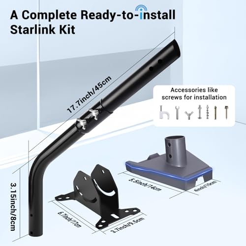 GADFISH Gen 3 Starlink Mount, Adjustable Starlink Gen 3 Mount, Starlink Mounting Kit for V3 Starlink Standard Dish-Include Starlink Gen 3 Pipe Adapter - Image 5