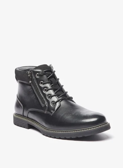 لي كوبر Men's Solid Chukka Boots with Zip Closure
