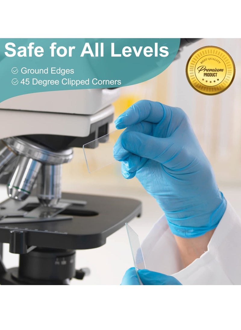 300 Pack Microscope Slides Coverslips, Glass Prepared Slides for Microscope Accessories, 200 Slides, 100 Coverslips, for Microscopy Experiments and Analysis, Suitable for Most Microscopes - Image 5