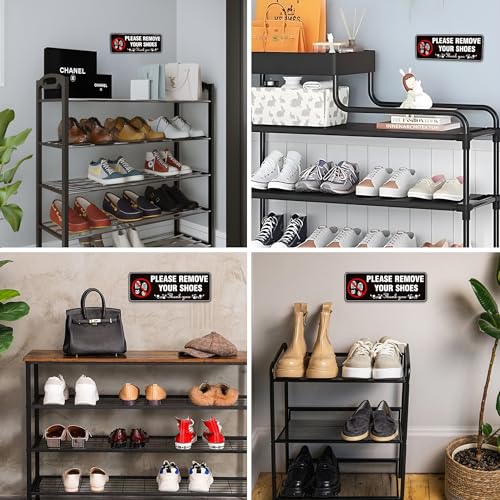 LUHIMO 2PCS Please Remove Your Shoes Sign, Self-Adhesive Durable No Shoes Sticker for House, Take Your Shoes Off Sign, Leave Shoes for Front Door, Home, Offices（9.2" x 3.3"） - Image 5