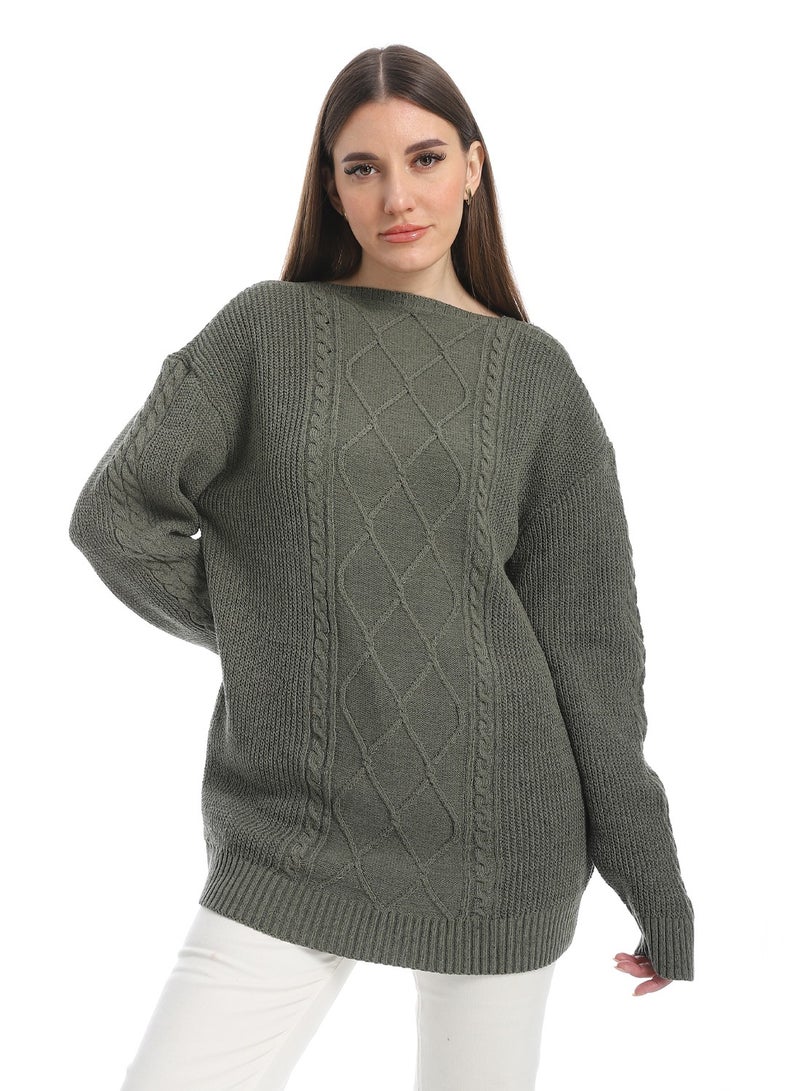 سيزار بلوفر صوف حريمي سادة برقبة دائرية  وتصميمات متعده - Image 1