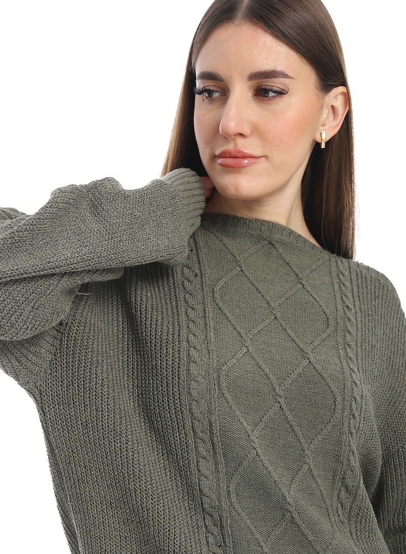 سيزار بلوفر صوف حريمي سادة برقبة دائرية  وتصميمات متعده - Image 3