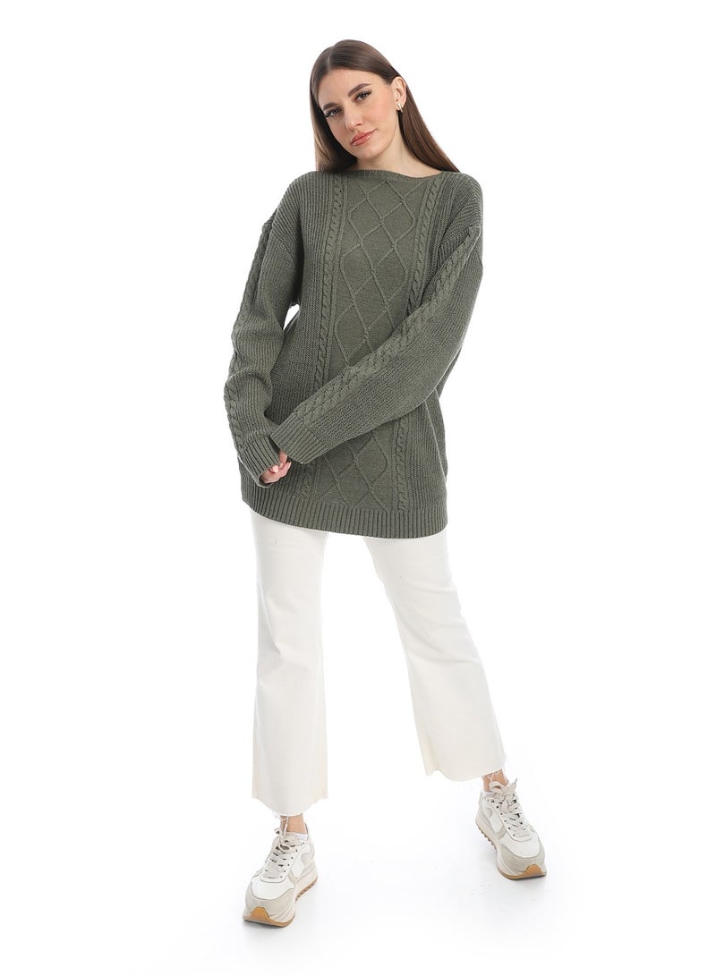 سيزار بلوفر صوف حريمي سادة برقبة دائرية  وتصميمات متعده - Image 5