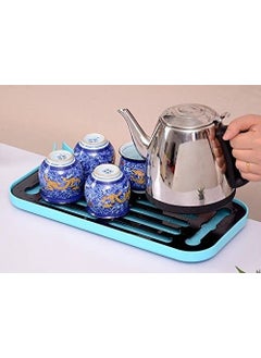 GTC GTC® Kitchen Sink Drainer Plastic Storage Rack Tray Dish Cup Draining Organizer Kitchen Draining Rack Tray Holder Multi Function Vegetable Fruits Draining Board Multicolor (712-11)  - Image 5