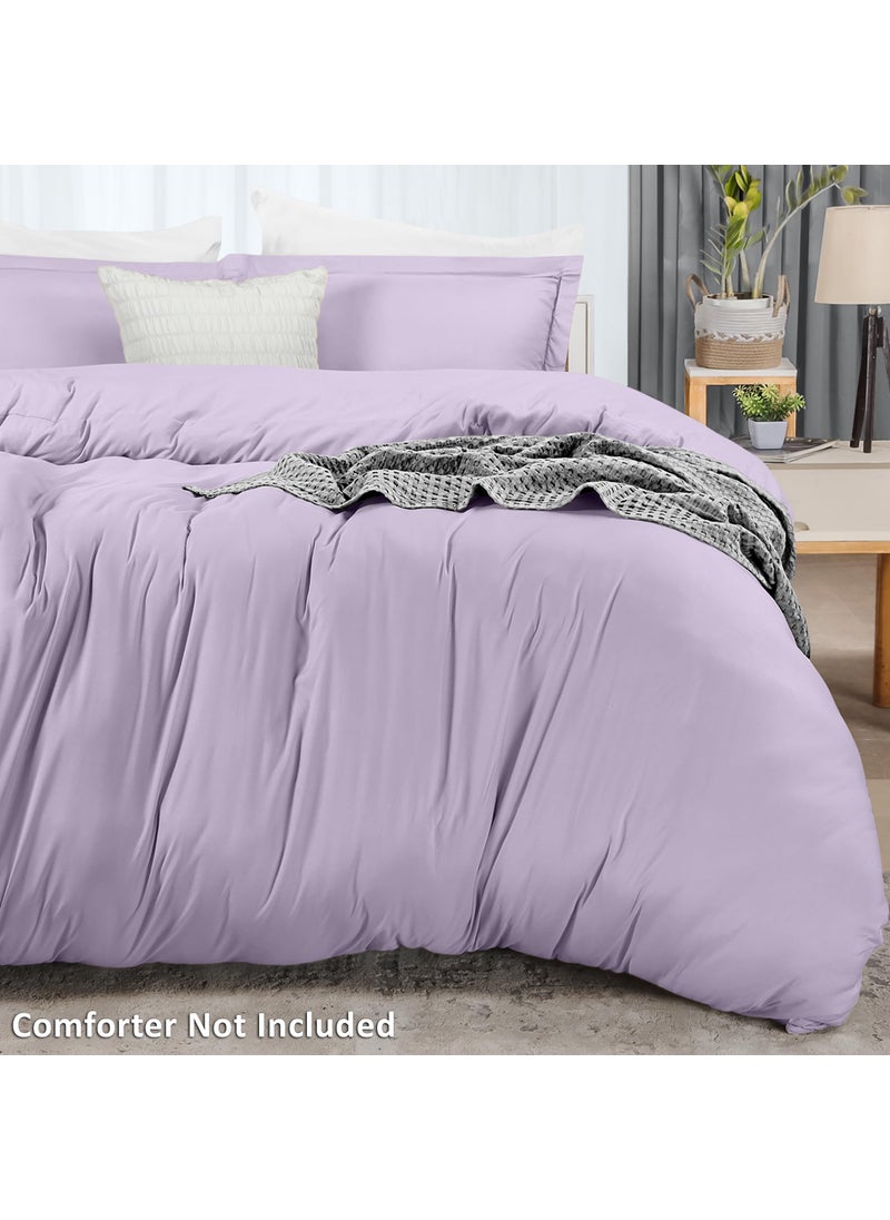 Utopia Bedding Utopia Bedding Duvet Cover Full Size - 1 Duvet Cover with 2 Pillow Shams - 3 Piece Bedding Duvet Cover with Zipper Closure - Soft Brushed Microfiber  80 X 90 Inches (Full  Lavender)  - Image 4