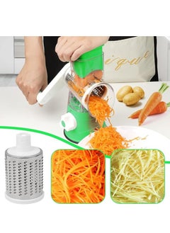 SUPREMIUM 3-in-1 Rotary Cheese Grater & Vegetable Slicer - Handheld Kitchen Grater with 3 Sharp Blades for Coarse & Fine Shredding, Slicing - Safe, Easy Clean, BPA-Free, Anti-Rust for Cheese & Veggies  - Image 3