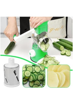 SUPREMIUM 3-in-1 Rotary Cheese Grater & Vegetable Slicer - Handheld Kitchen Grater with 3 Sharp Blades for Coarse & Fine Shredding, Slicing - Safe, Easy Clean, BPA-Free, Anti-Rust for Cheese & Veggies  - Image 4